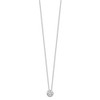 Rhodium-plated Sterling Silver 8mm Bezel CZ Necklace QG39-18