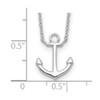 Rhodium-plated Sterling Silver Anchor w/2in ext. Necklace QG3999-16