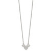 Sterling Silver Polished CZ Heart w/Wings Necklace