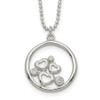 Sterling Silver Polished CZ Heart Necklace