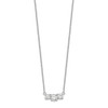 Rhodium-plated Sterling Silver CZ 3-Stone w/1in ext. Necklace