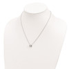Rhodium-plated Sterling Silver 18in Hearts Necklace