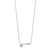 Sterling Silver Rhodium-plated CZ Heart w/Antiqued LOVE Bar Necklace