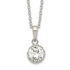 Rhodium-plated Sterling Silver Polished CZ Necklace QG5143-18