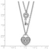 Rhodium-plated Sterling Silver CZ Heart Lock/Key w/2in ext Necklace