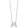 Sterling Silver Rhodium-plated Created Opal Wings w/1.5in ext Necklace