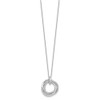 Sterling Silver Rhodium-plated Fancy CZ Necklace w/2in ext.