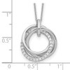 Sterling Silver Rhodium-plated Fancy CZ Necklace w/2in ext.