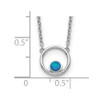 Rhodium-plated Sterling Silver Created Opal Circle w/ 2in ext. Necklace