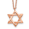 Sterling Silver Rose-tone Star of David w/ 1in ext. Necklace