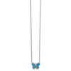 Sterling Silver Rhodium-plated Created Opal Butterfly Inlay Necklace