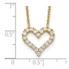 Sterling Silver Gold-tone CZ Heart w/ 2in ext. Necklace