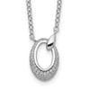Sterling Silver Rhodium-plated CZ Circle Necklace