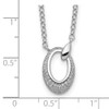 Sterling Silver Rhodium-plated CZ Circle Necklace