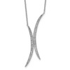 Rhodium-plated Sterling Silver Curved CZ Necklace