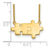 Sterling Silver Gold-tone Brushed/Polished Puzzle Pieces Necklace