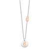 Sterling Silver Rhodium-plated Rose Gold-plated Cat w/2in ext Necklace