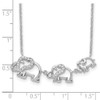 Rhodium-plated Sterling Silver CZ Elephants Necklace
