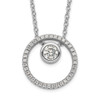 Sterling Silver Rhodium-plated CZ Circle w/1in. Ext. Necklace