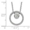 Sterling Silver Rhodium-plated CZ Circle w/1in. Ext. Necklace