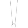 Rhodium-plated Sterling Silver Moon w/ 2in ext. Necklace