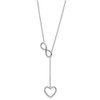 Sterling Silver Rhodium-plated Infinity Drop Heart w/2 in ext Necklace