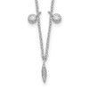 Rhodium-plated Sterling Silver CZ w/2in ext Necklace