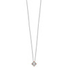 Sterling Silver Rhodium-plated Rose-tone Moving CZ w/2in ext Necklace