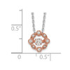 Sterling Silver Rhodium-plated Rose-tone Vibrant CZ 2/in ext Necklace