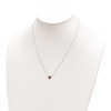 Rhodium-plated Sterling Silver Polished Red Crystal Heart Necklace