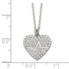 Sterling Silver Heartbeat in CZ Heart Necklace