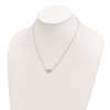 Rhodium-plated Sterling Silver Rose-tone Polished Hearts Necklace