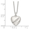 Sterling Silver CZ 16in w/2in ext Heart Necklace