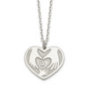 Sterling Silver CZ Hands in Heart Necklace