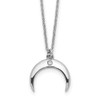 Rhodium-plated Sterling Silver CZ Moon Necklace