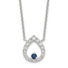 Sterling Silver Polished CZ Teardrop Necklace QG6114-18