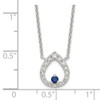 Sterling Silver Polished CZ Teardrop Necklace QG6114-18