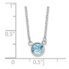 Sterling Silver Rhodium-plated Blue Crystal Bezel 18.5in Necklace