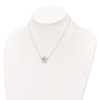 Rhodium-plated Sterling Silver Polished CZ Turtles w/2 in ext. Necklace