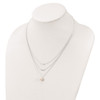 Sterling Silver Multi Strand CZ and Simulated Pearl Necklace