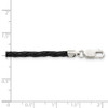 Sterling Silver 20inch 3mm Black Leather Braided Necklace