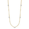 14K Two-tone Gold Oval Chain Diamond-Cut Stars w/ 2in Ext Necklace