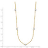 14K Two-tone Gold Oval Chain Diamond-Cut Stars w/ 2in Ext Necklace