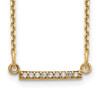 14k Yellow Gold AAA Diamond Tiny Bar Necklace