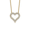 14k Yellow Gold Diamond Heart 18 inch Necklace