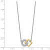 14k Two-tone Gold Polished Diamond Circle and Square 18in Necklace