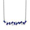 14k White Gold Sapphire and Diamond 18 in. Bar Necklace