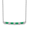 14k White Gold Emerald and Diamond 18in. Bar Necklace PM7225-EM-010-WA