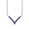 14k White Gold Sapphire 18in. V-Necklace