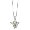 Sterling Silver CZ August Simulated Birthstone Angel Ash Holder 18in Necklace